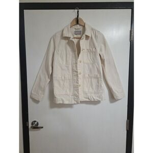 Everlane Womens XS Off White Cream Cotton Denim Chore Spring Casual Jacket